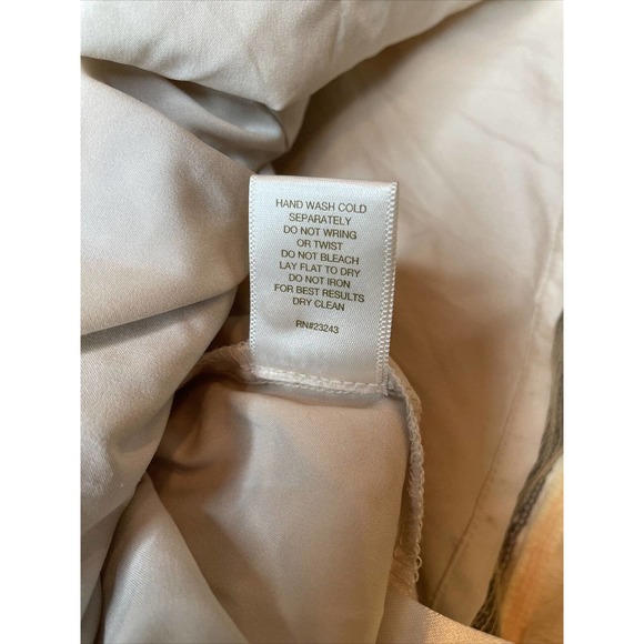 Eva Mendez Dress Orange Woman’s Size 6 Orange Cream Sequin Flapper Style Fringe - Picture 11 of 11